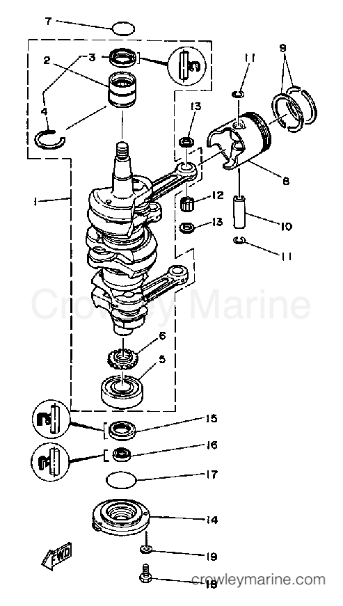 Yamaha Motors P60TLHP - CRANK PISTON
