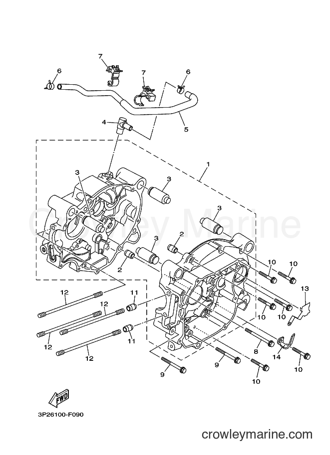 2007 Dirt Bike TT-R90E - TT-R90E (3P27) [010] - CRANKCASE