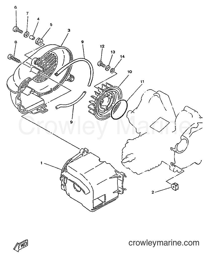 1996 Scooter YA50R - YA50R (4SJ3) [99A] - AIR SHROUD & FAN