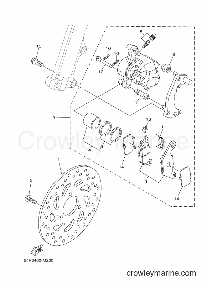 2013 Scooter AL115FC - AL115FC (54PC) [010] - FRONT BRAKE CALIPER