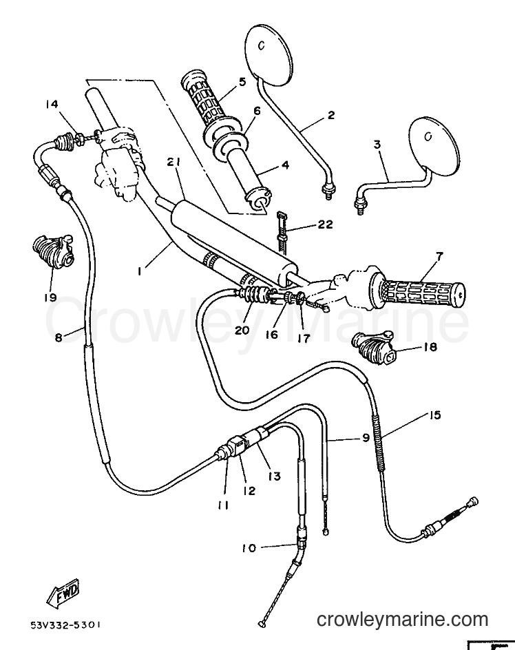 Yamaha Motors DT80LC (2RA) [999] - STEERING HANDLE & CABLE