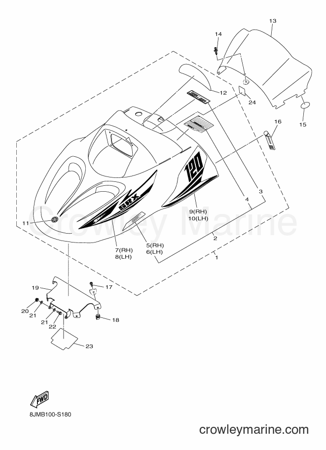 Yamaha Motors SRX120 (8JMC) [010] - SHROUD & WINDSHIELD