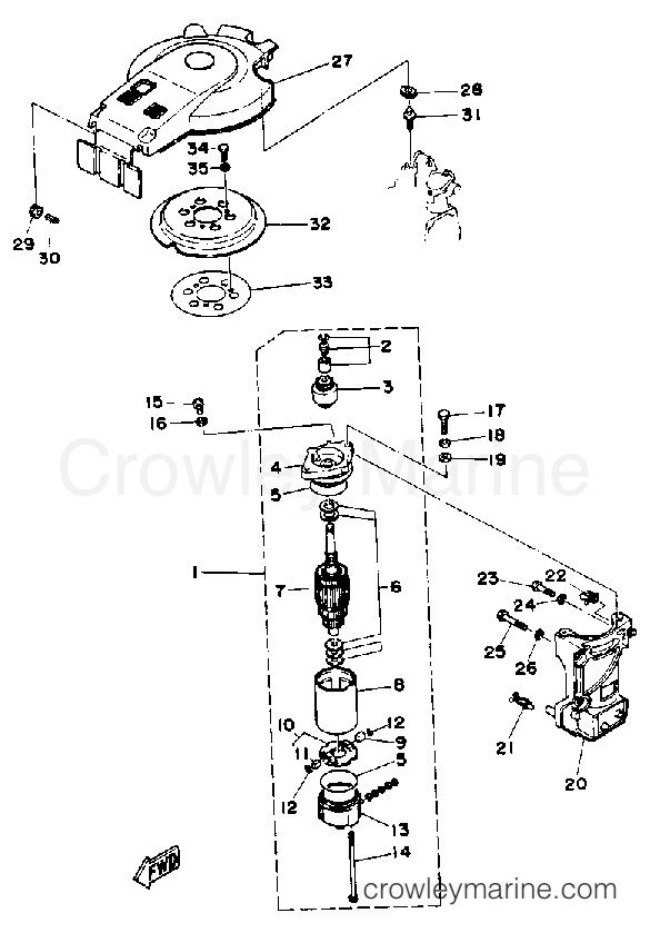Yamaha Motors 30ELD - STARTING MOTOR (30E)