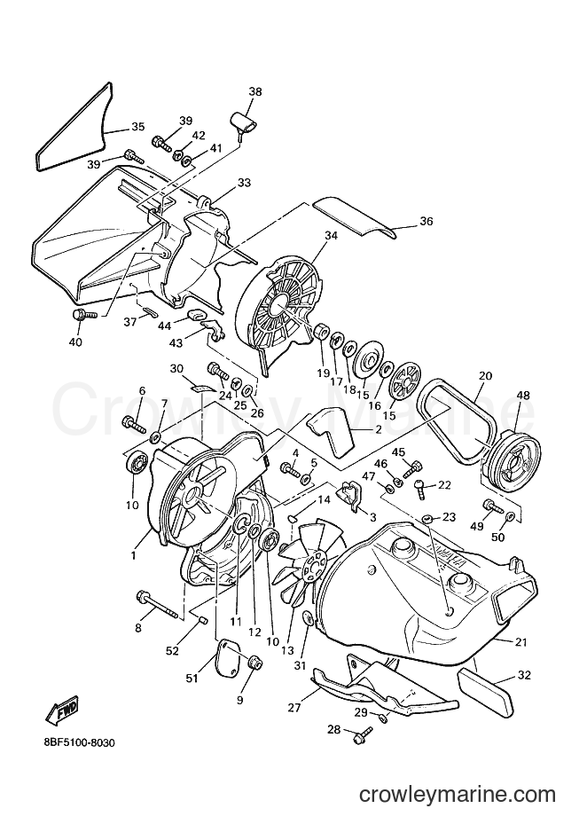 1998 Snowmobile PZ480 - PZ480 (8BF5) [020] - AIR SHROUD & FAN