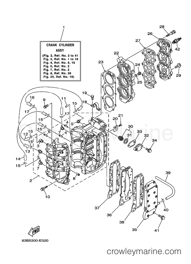 Yamaha Motors 40VMHOL (63B8) [110] - CYLINDER & CRANKCASE