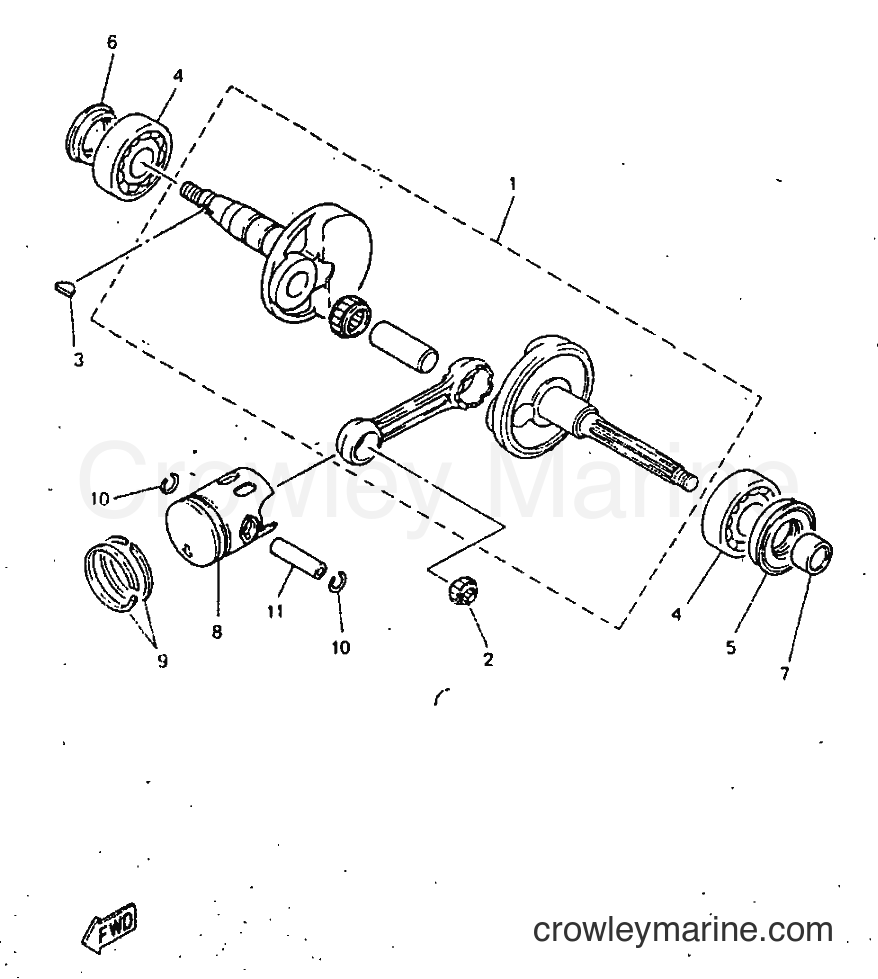 1998 Scooter YN50 - YN50 (5AD5) [010] - CRANKSHAFT & PISTON