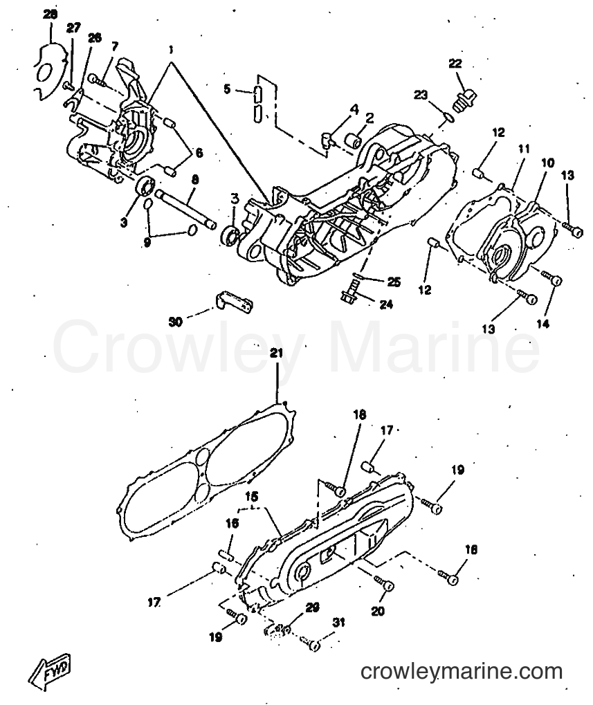 1998 Scooter CW50RSP - CW50RSP (4WL6) [010] - CRANKCASE