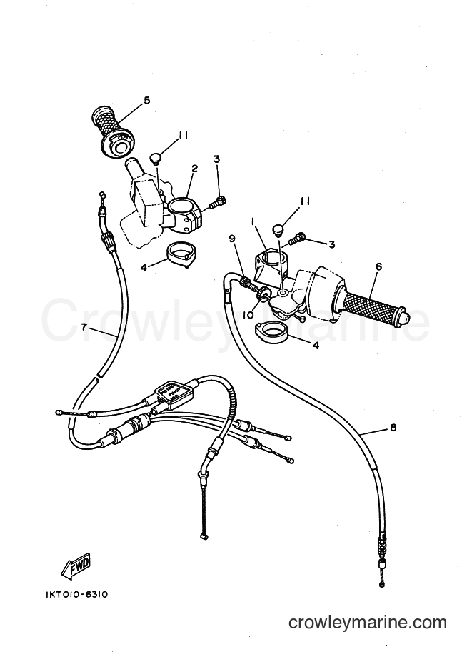 1987 Sport Bike TZR250 - TZR250 (2MA) [99A] - STEERING HANDLE & CABLE