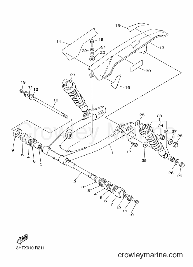 2016 Street Bike SR400 - SR400 (3HTX) [010] - REAR ARM