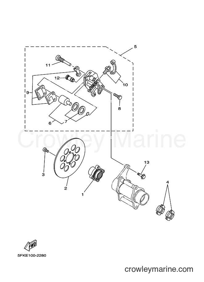 2002 ATV YFZ350 - YFZ350 (5FKF) [010] - REAR BRAKE CALIPER
