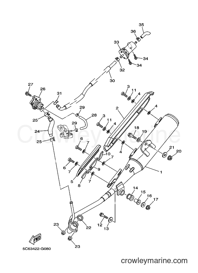 2016 Scooter T110LE - T110LE (5C6V) [010] - EXHAUST