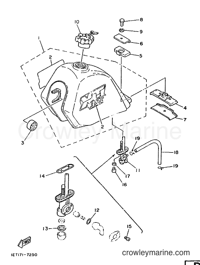 1987 Dirt Bike XT350 - XT350 (55V0) [050] - FUEL TANK