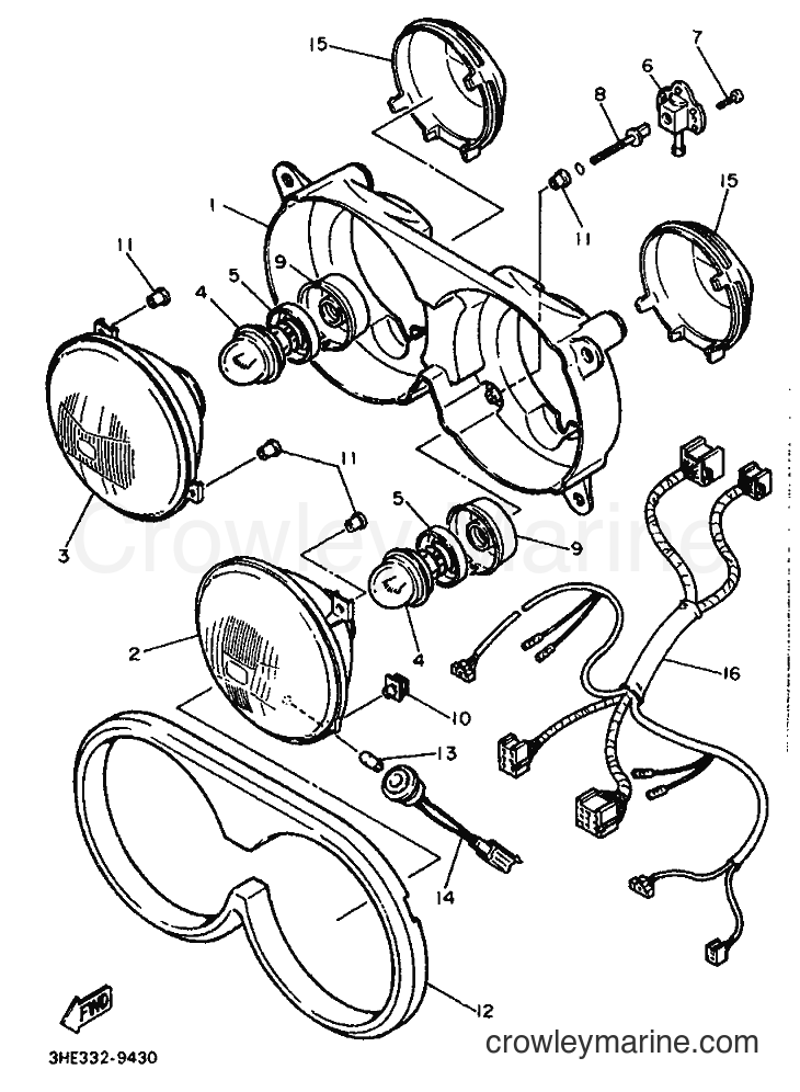 Yamaha Motors FZR500 (3HJ1) [999] - HEADLIGHT