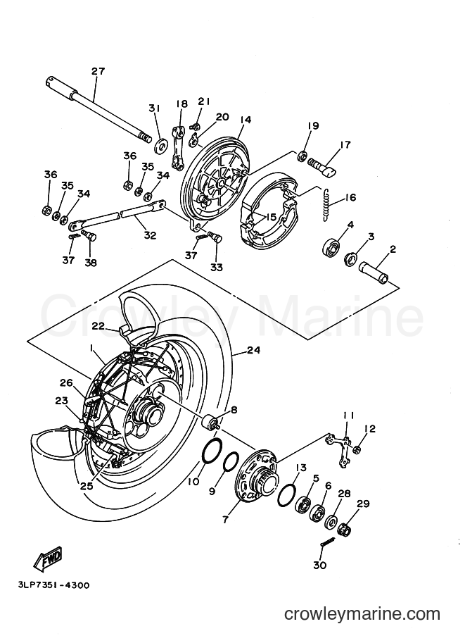 1998 Cruiser XV1100 - XV1100 (3LPG) [030] - REAR WHEEL