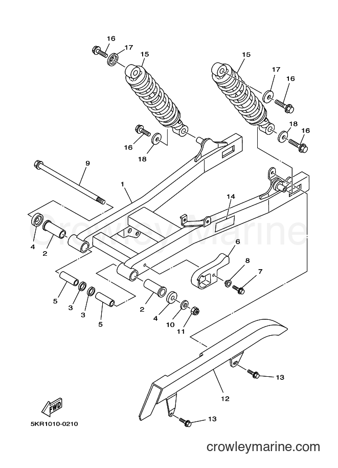 2017 Cruiser XVS250 - XVS250 (19DA) [010] - REAR ARM & SUSPENSION
