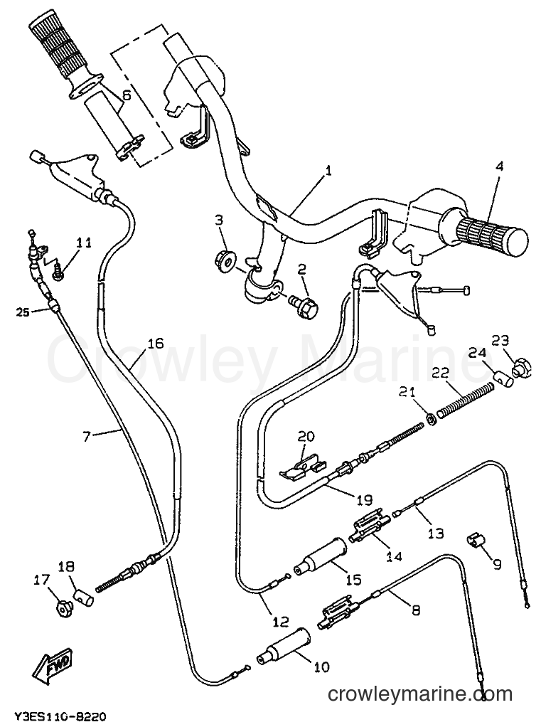 Yamaha Motors CW50 (4CA3) [999] - STEERING HANDLE & CABLE