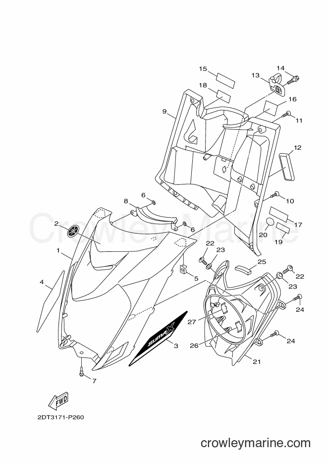 2015 Scooter YW50FX - YW50FX (2DT3) [010] - LEG SHIELD