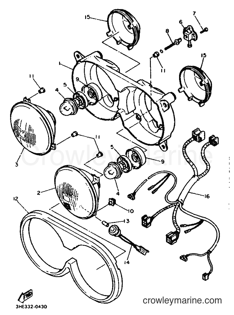 1990 Sport Bike FZR600 - FZR600 (3HE3) [999] - HEADLIGHT
