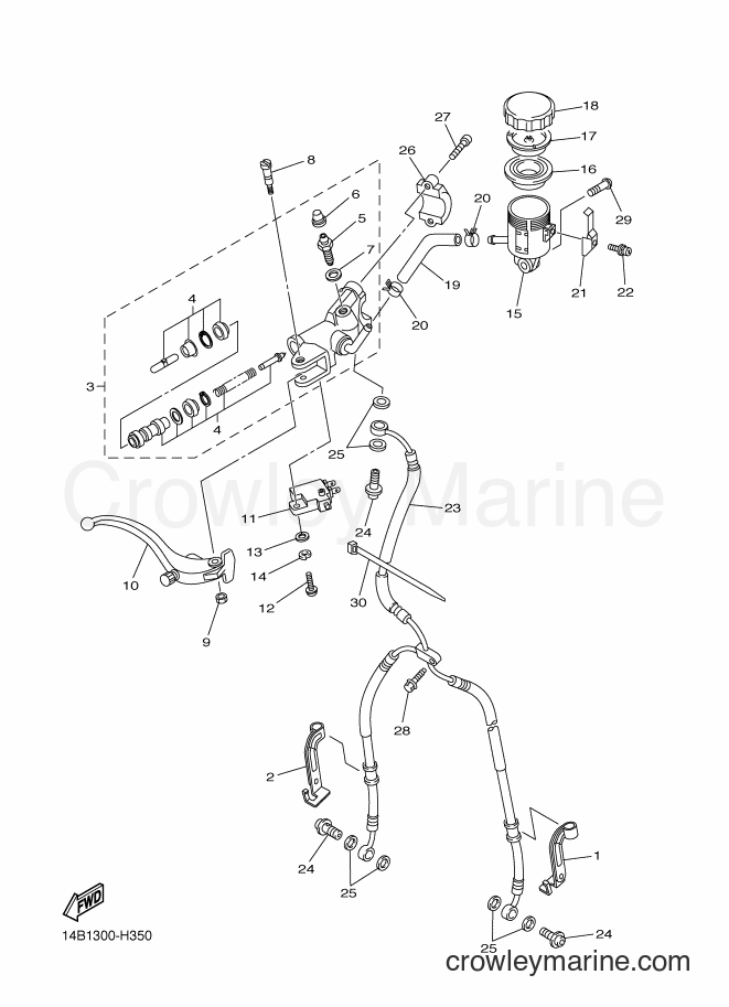 2009 Sport Bike YZF-R1 - YZF-R1 (45B1) [010] - FRONT MASTER CYLINDER