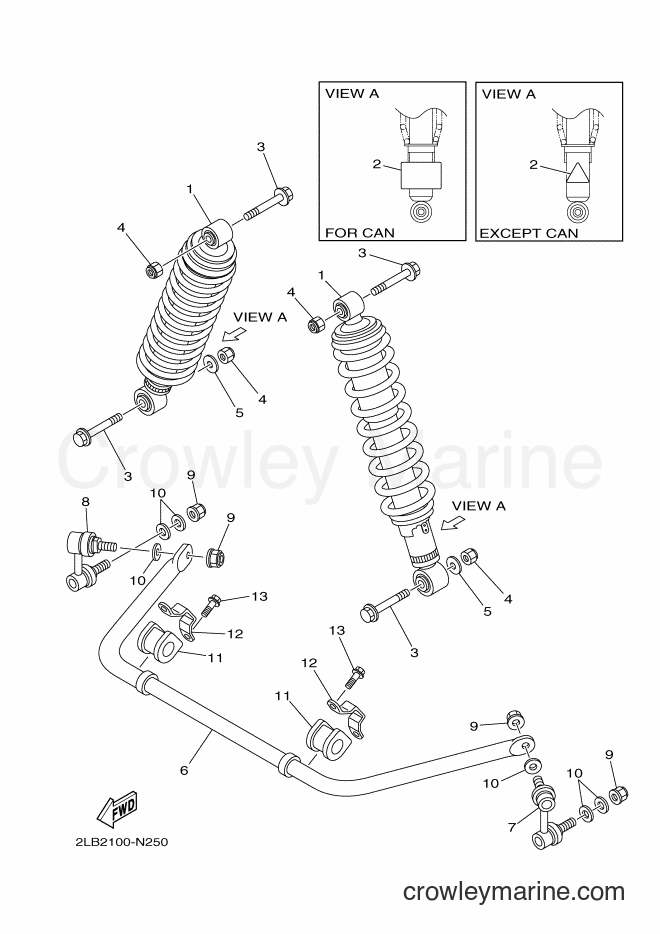 2014 ATV YFM550FWAD - YFM550FWAD (2LB6) [010] - REAR SUSPENSION
