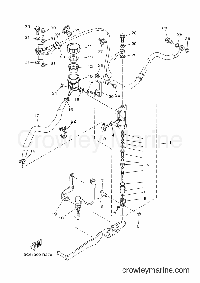 2018 Street Bike MTT690-A - MTT690-A (BC64) [070] - REAR MASTER CYLINDER