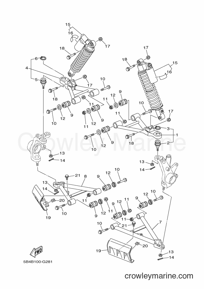 2012 ATV YXR700F - YXR700F (1RBA) [010] - FRONT SUSPENSION & WHEEL