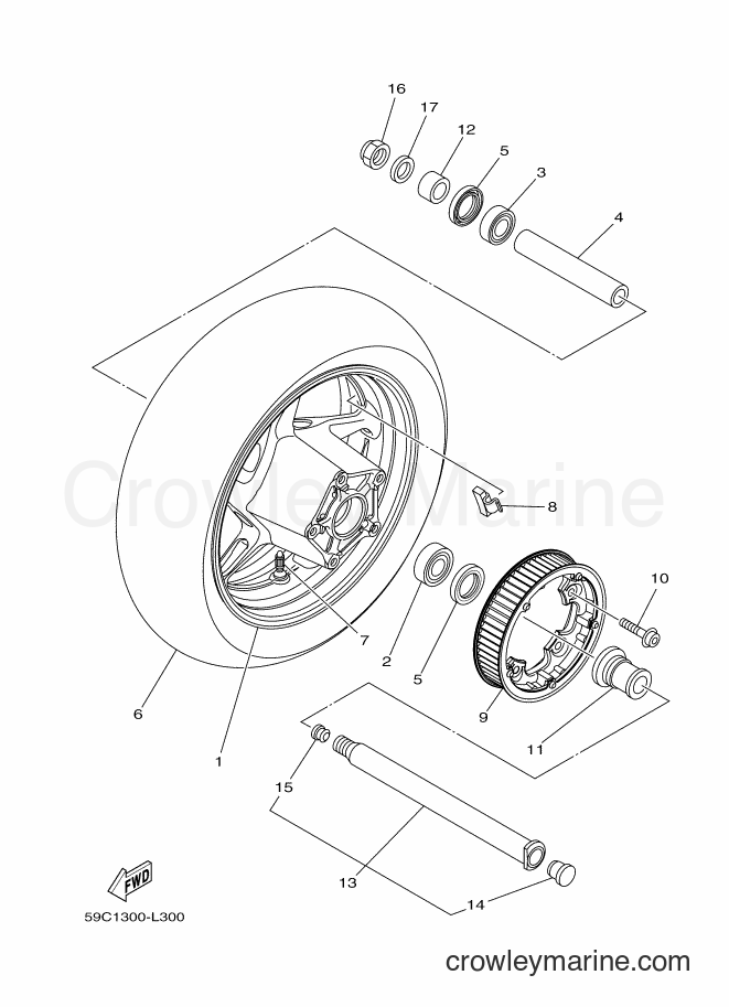 2012 Scooter XP500 - XP500 (59C1) [010] - REAR WHEEL