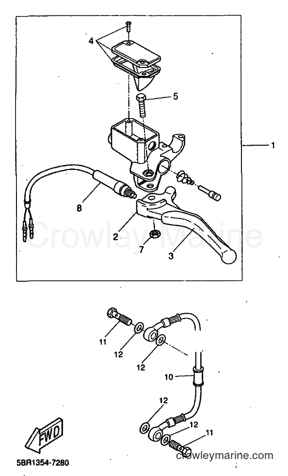 1999 Scooter YQ50 - YQ50 (5HE8) [010] - REAR MASTER CYLINDER