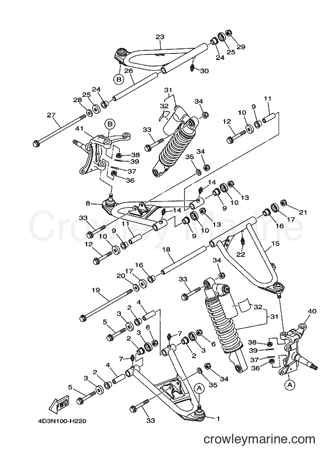 2009 ATV YFM250R - YFM250R (4D3K) [010] - FRONT SUSPENSION & WHEEL