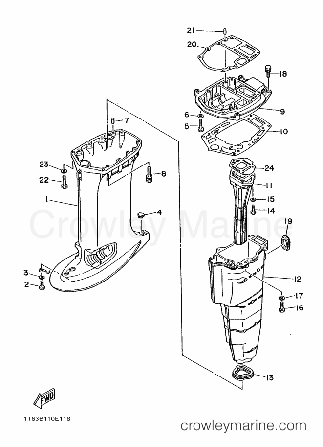 Yamaha Motors 40V (63B0) [010] - UPPER CASING