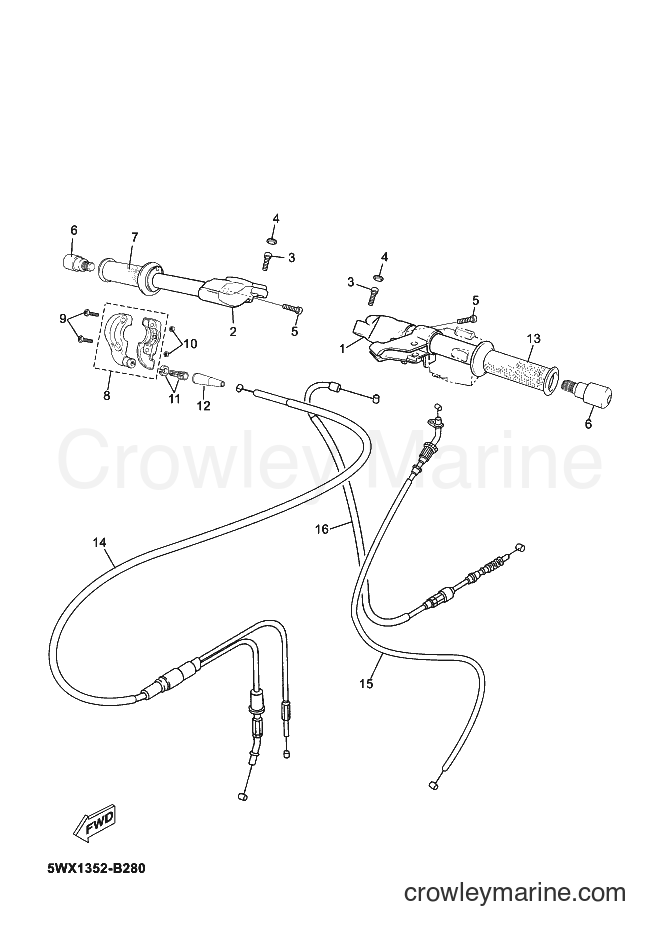 Yamaha Motors TZR50 (5WXP) [010] - STEERING HANDLE & CABLE