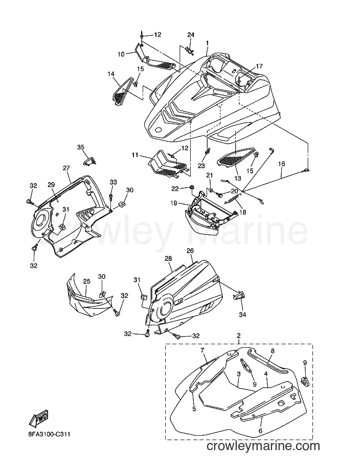 Yamaha Motors RX10 (8EU4) [020] - SHROUD