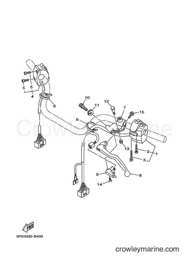 2003 Street Bike TDM900 - TDM900 (5PS4) [040] - HANDLE SWITCH & LEVER