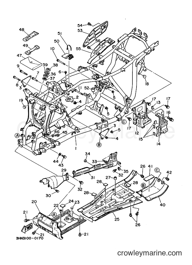 1992 ATV YFM350FW - YFM350FW (3HNA) [999] - FRAME