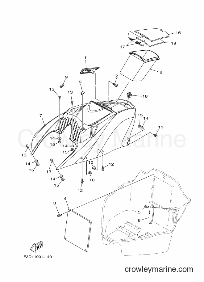 Yamaha Motors VX700-L (F3D1) [010] - ENGINE HATCH 1
