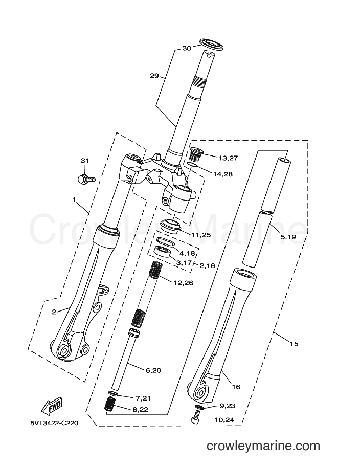 Yamaha Motors T110C (5VT4) [010] - FRONT FORK
