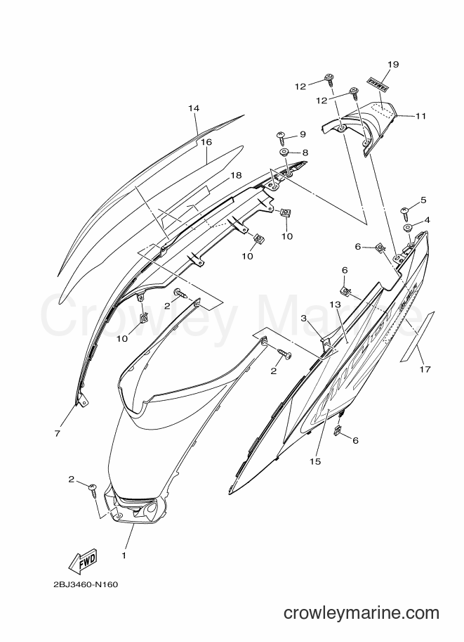 2014 Scooter AL115FGC - AL115FGC (2BJ3) [010] - SIDE COVER