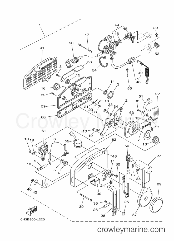 Yamaha Motors F115AET (68VB) [250] - REMOTE CONTROL ASSY