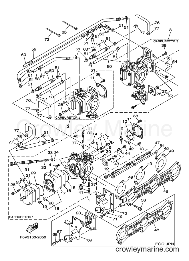 Yamaha Motors JET FOR XA1200 (68N1) [010] - CARBURETOR