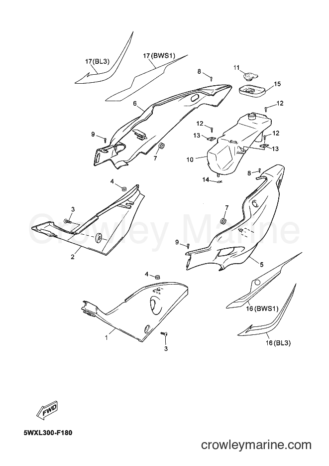 2007 Scooter TZR50 - TZR50 (5WXP) [010] - SIDE COVER