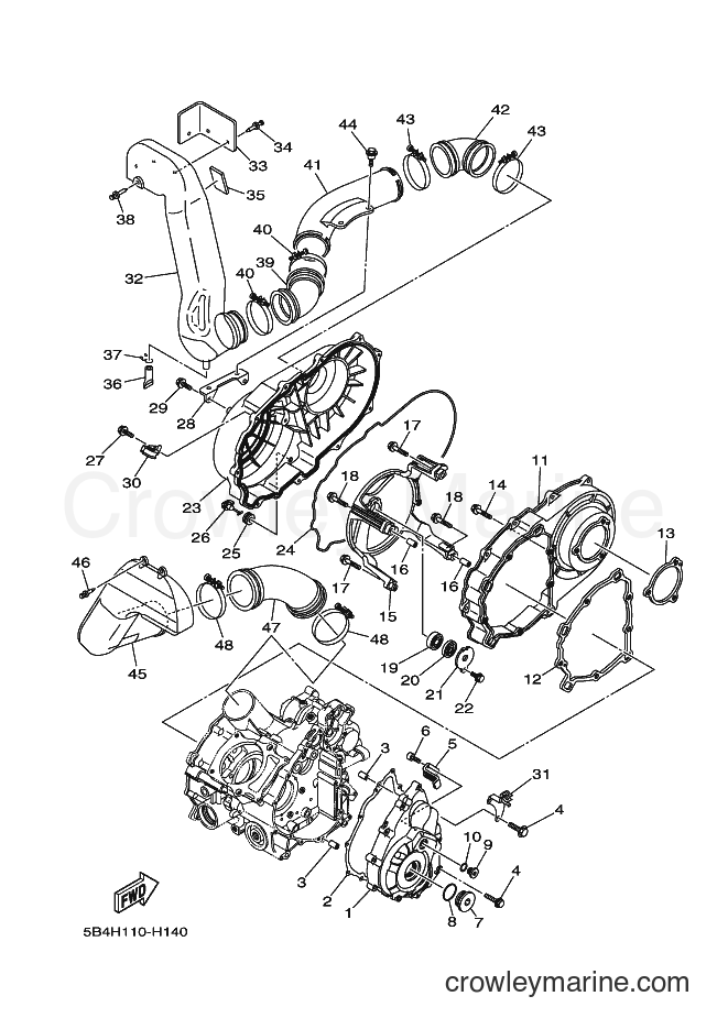 2013 ATV YXR700F - YXR700F (1RBM) [010] - CRANKCASE COVER 1