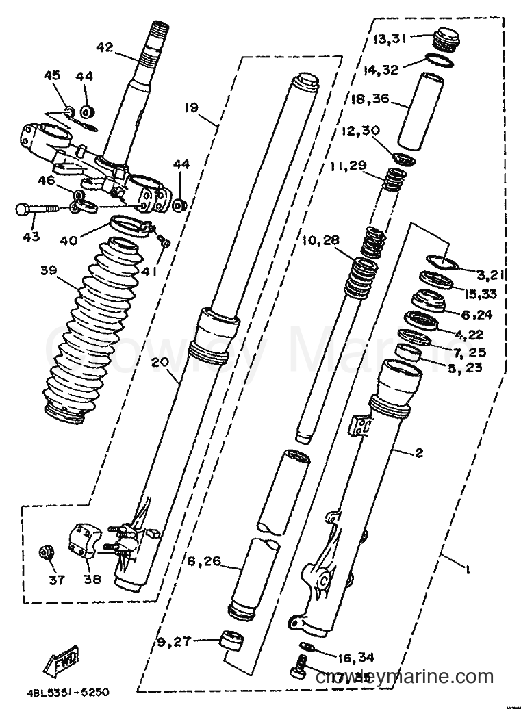 1995 Dirt Bike DT125R - DT125R (3RM7) [999] - FRONT FORK