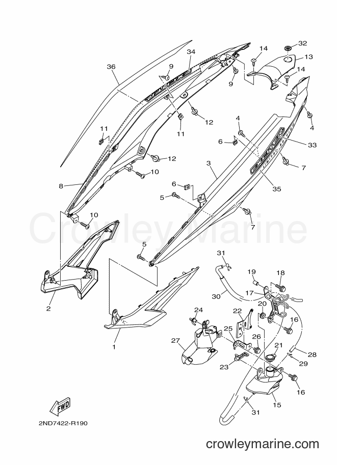 2016 Scooter T150 - T150 (2ND7) [010] - SIDE COVER