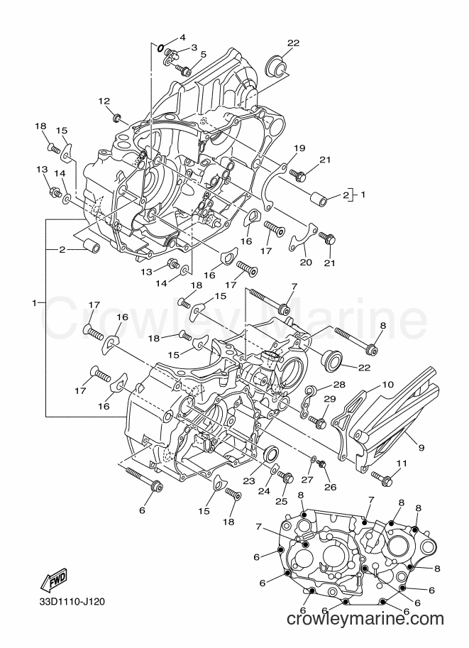 2012 Dirt Bike YZ450F - YZ450F (33DA) [010] - CRANKCASE