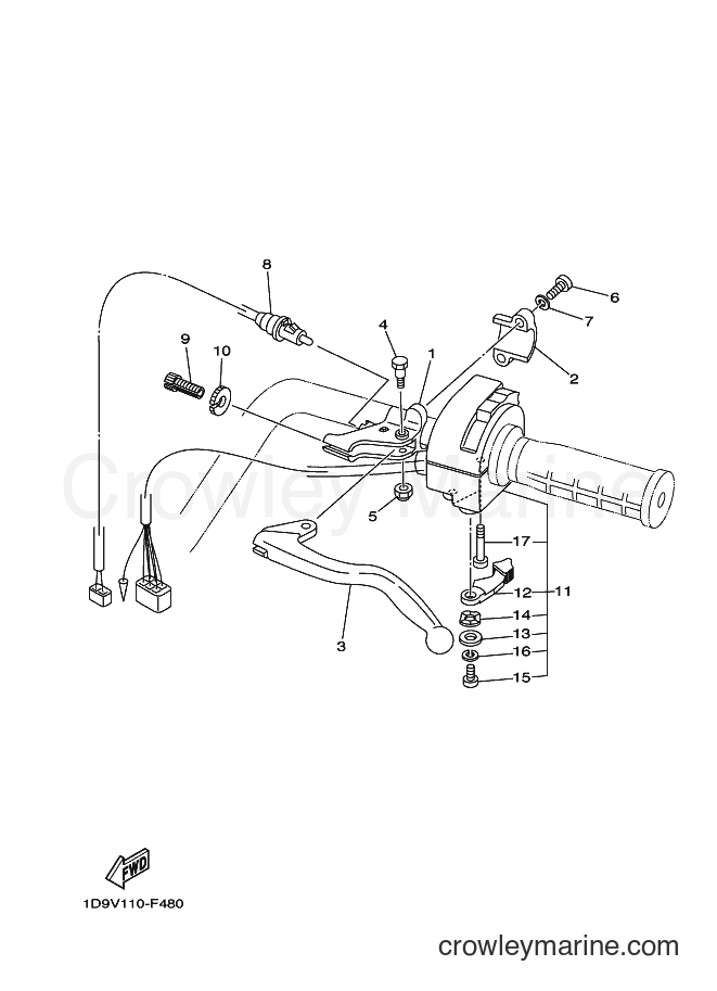 2007 ATV YFM450FWAN - YFM450FWAN (1D9Y) [010] - HANDLE SWITCH & LEVER