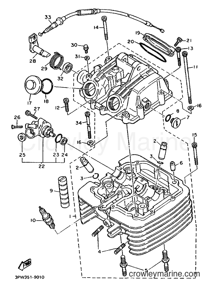 Yamaha Motors XT600 (3PX1) [999] - CYLINDER HEAD