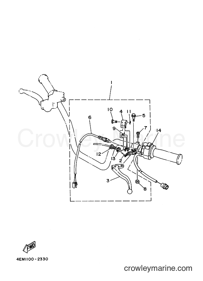 1992 ATV YFM80 - YFM80 (4EM2) [999] - HANDLE SWITCH & LEVER