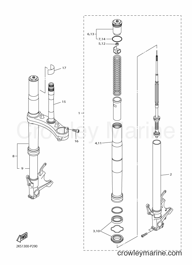2015 Sport Bike YZF-R1M - YZF-R1M (2KS1) [050] - FRONT FORK