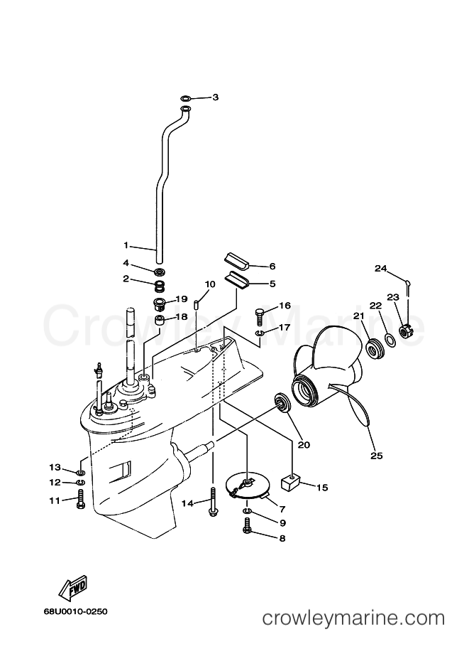 Yamaha Motors FT25B (68U7) [090] - LOWER CASING & DRIVE 2