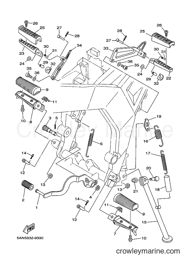 2000 Dirt Bike TDR125 - TDR125 (5AN8) [030] - STAND & FOOTREST
